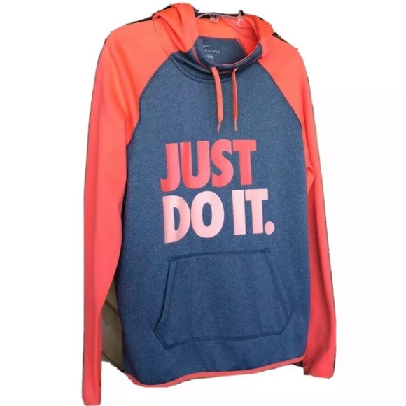 NWOT NIKE Therma-fit hoodie coral and gray size L - Picture 2 of 8